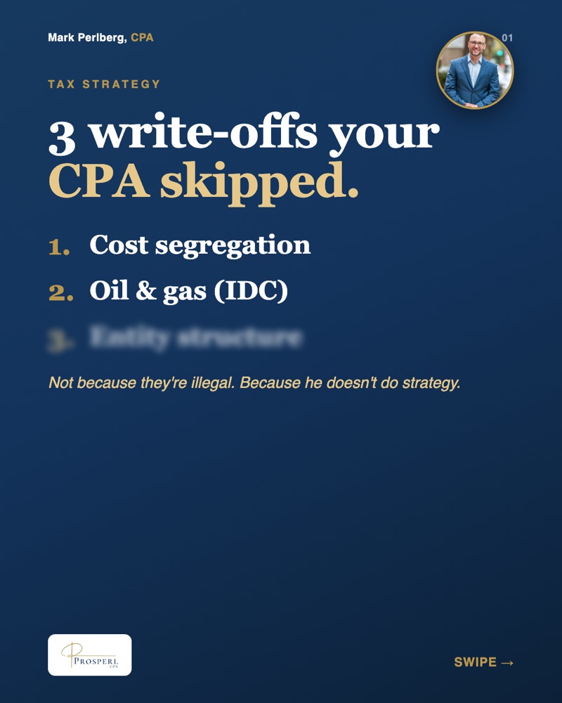 Mark Perlberg CPA carousel: 3 write-offs your CPA skipped