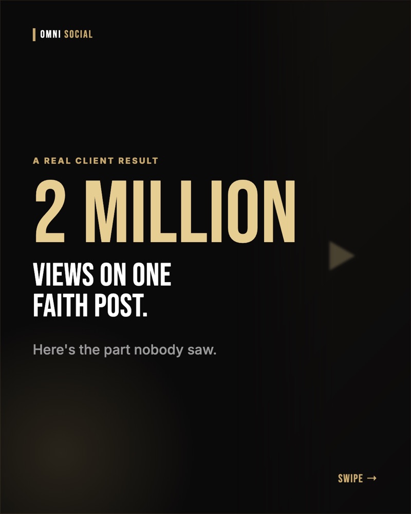 Omni Social carousel: 2 million views on one faith post